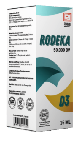 RODEKA  (Vitamin D3 əlavə mənbəyi – 50 000 BV) 15 ml damcı
